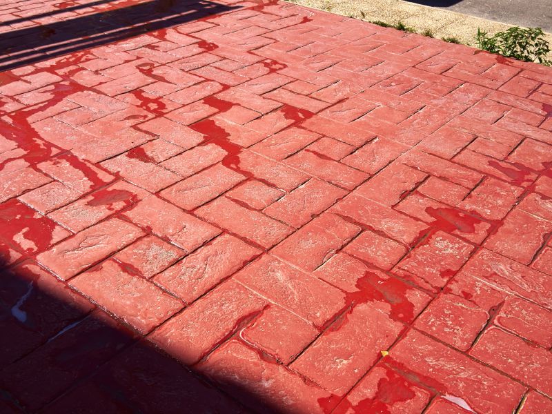 Stamped Concrete with Brick Pattern